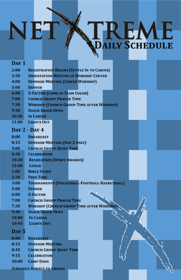 NXT 19 Daily Schedule large NETxtreme